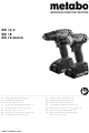 Metabo BS 14.4 Originalbetriebsanleitung