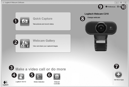 Navigieren in der Webcam Software