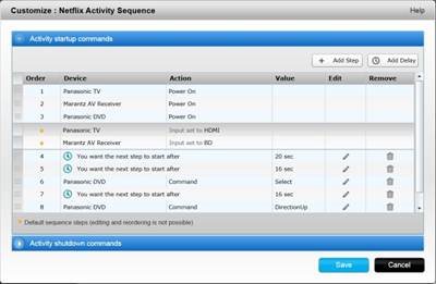 Aktivit&auml;ten mit MyHarmony anpassen - Schritt 2