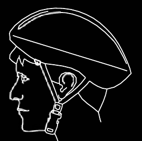 Falsch sitzender Helm