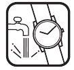 Symbol f&uuml;r wasserdichte Uhr (3 bar)