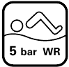 Uhr, wasserdicht bis 5 bar