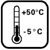 Thermometer-Symbol, zeigt Temperaturbereich an