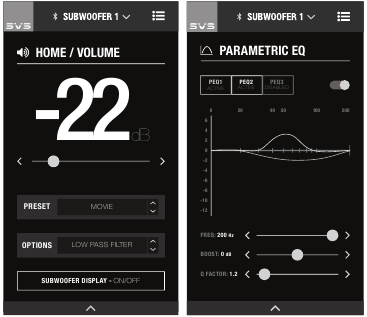 GER&Auml;TESTEUERUNGSOPTIONEN - Verwendung der SVS Bluetooth App