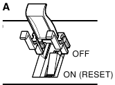 Schalter in EIN (ZUR&Uuml;CKSETZEN) Position