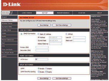 Screenshot des Men&uuml;s zur Netzwerkeinrichtung mit Optionen f&uuml;r DHCP, statische IP und PPPoE.