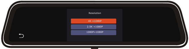 Funktionsoberfl&auml;che - Aufl&ouml;sung einstellen