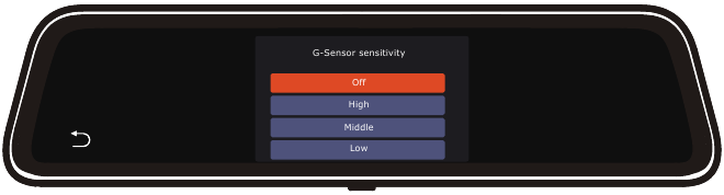 Men&uuml;einstellungen - G-Sensor-Empfindlichkeitseinstellung