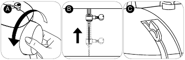 Einf&auml;deln des Oberfadens - Schritt 1