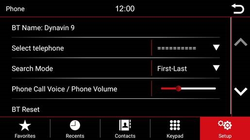 Telefonmen&uuml; - Setup