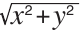 Quadratwurzel von x&sup2; + y&sup2;