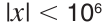 Bereich -10^6 < x < 10^6