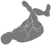 Person f&uuml;hrt liegende Vierer-Position aus