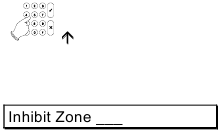 Anzeige des Bedienteils f&uuml;r die Eingabe der zu sperrenden Zone