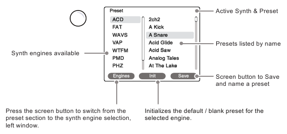 Auswahl einer Synth-Engine