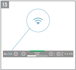 WLAN-Symbol leuchtet