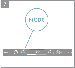 MODE-Taste und SMART/MANUAL-Modus