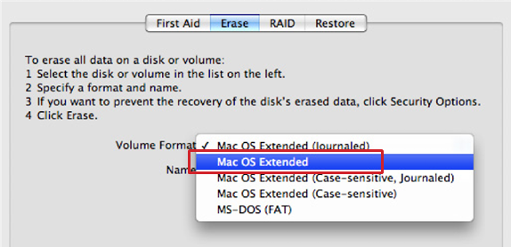 Verwendung am Mac - Laufwerk f&uuml;r Mac initialisieren - Schritt 2