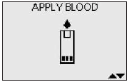 Schritt 6b: Bildschirm 'BLUT AUFTRAGEN' (APPLY BLOOD)