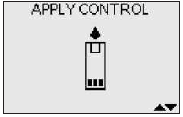 Messger&auml;tdisplay zeigt Bildschirm 'APPLY CONTROL'