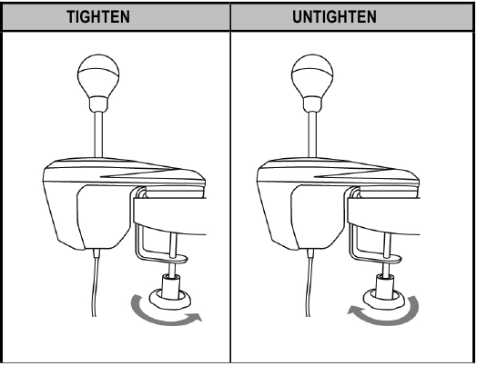 Montage des Schalthebels an einem Tisch oder Schreibtisch