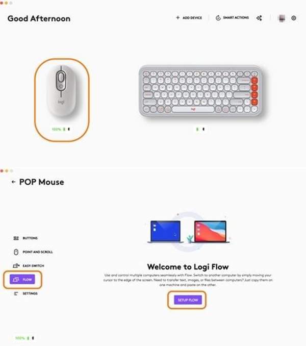 Flow zwischen zwei Computern - Schritt 1