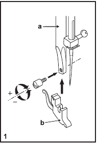 N&auml;hfu&szlig;halter anbringen - Schritt 1
