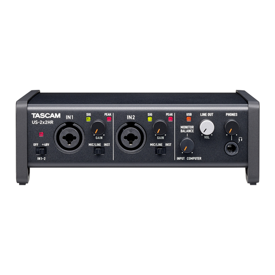 Tascam US-2x2HR Referenzhandbuch