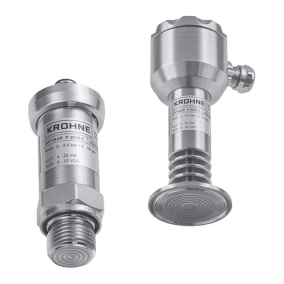 KROHNE OPTIBAR P 2010 C Handbuch