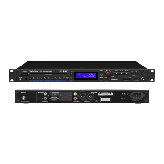 Tascam CD-400U DAB Benutzerhandbuch