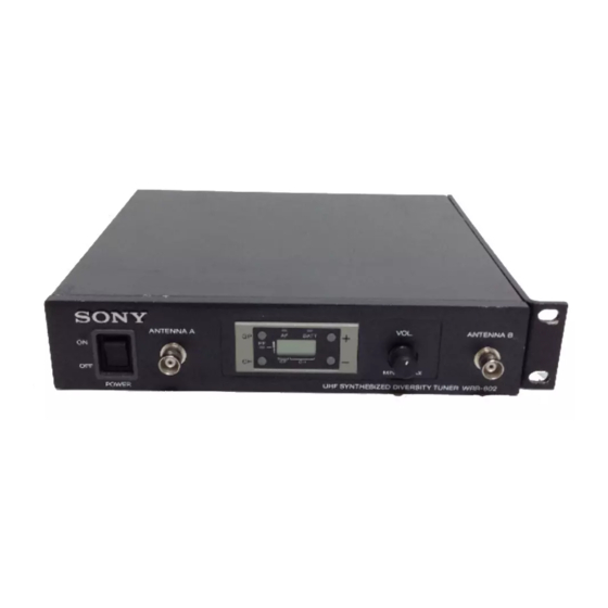Sony WRR-802A Handbücher