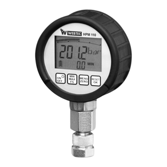 WEBTEC HPM110 Bedienungsanleitung