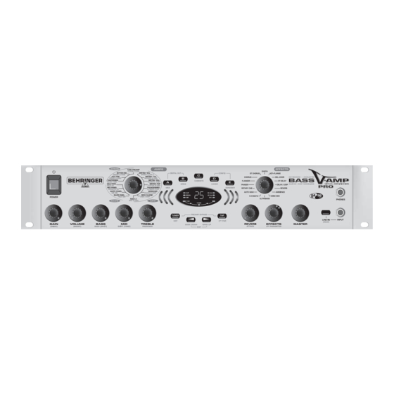 Behringer BASS V-AMP Bedienungsanleitung