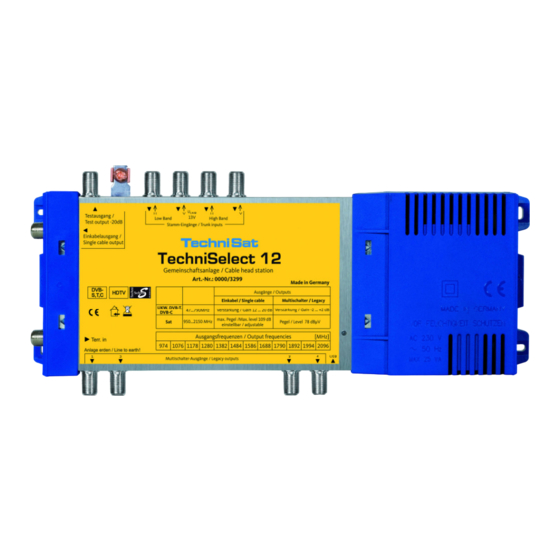 TechniSat TechniSelect 12 Montageanleitung