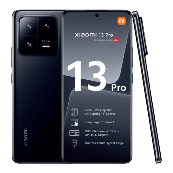 Xiaomi 13 Pro Schnellstartanleitung