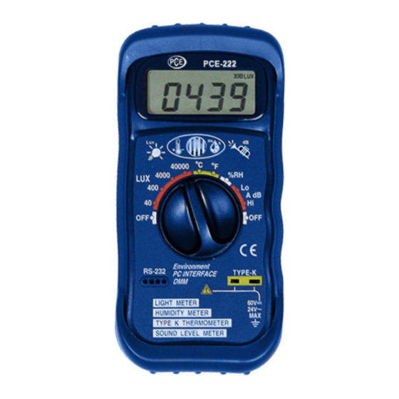PCE Instruments PCE-222 Bedienungsanleitung