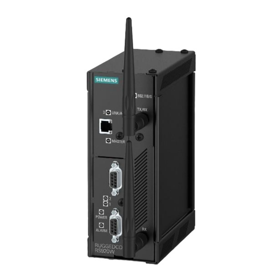 Siemens SIMATIC NET RUGGEDCOM RS920W Montagehandbuch