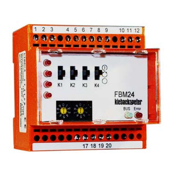 Kieback&Peter FBM24 Kurzanleitung