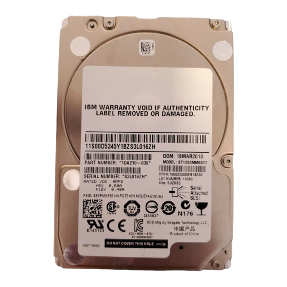 Seagate ST1200MM0017 SED Bedienungsanleitung