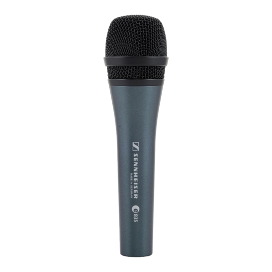 Sennheiser evolution e 835 Bedienungsanleitung