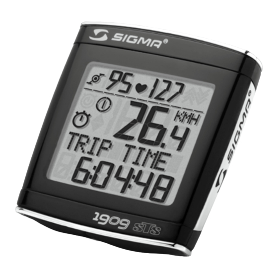 SIGMA SPORT BC 1909 HR STS Bedienungsanleitung