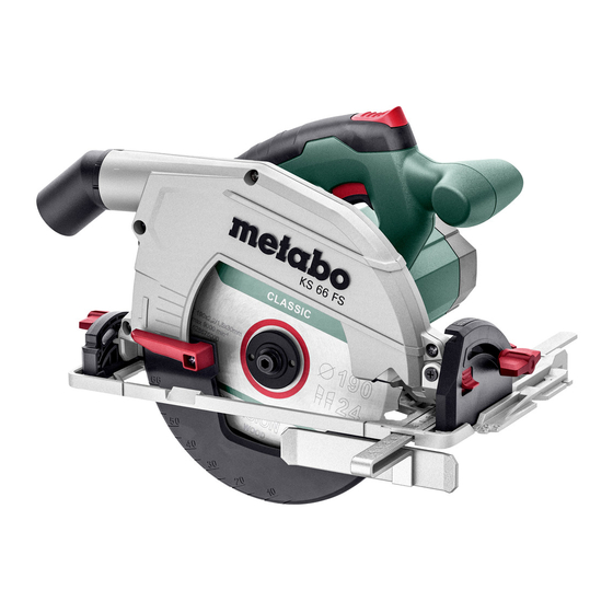 Metabo KS 66 FS Originalbetriebsanleitung