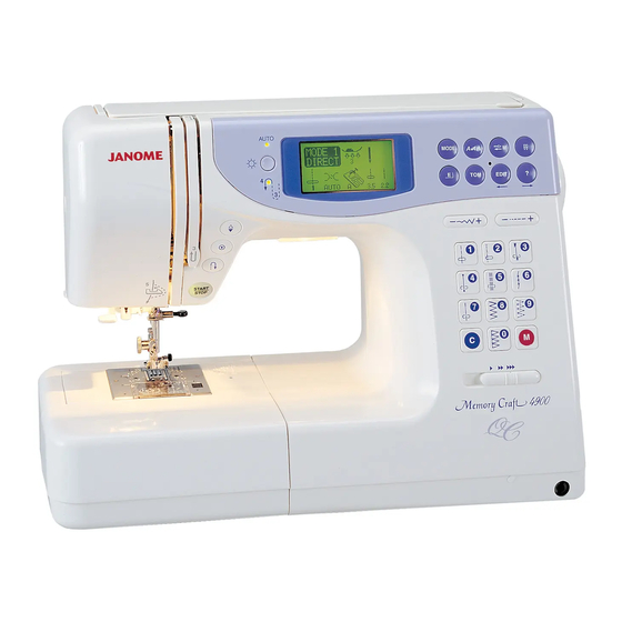 Janome Memory Craft 4900 QC Bedienungsanleitung