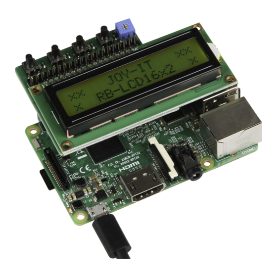 Joy-it LCD DISPLAY 16X2 Anleitung