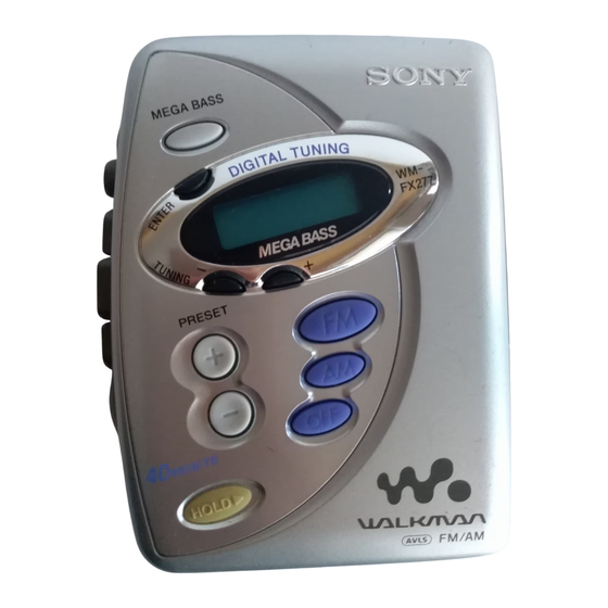 Sony WALKMAN WM-FX277 Bedienungsanleitung