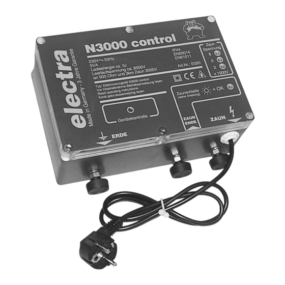 Electra N3000 control Bedienungsanleitung