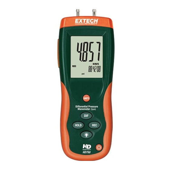 Extech Instruments HD750 Bedienungsanleitung