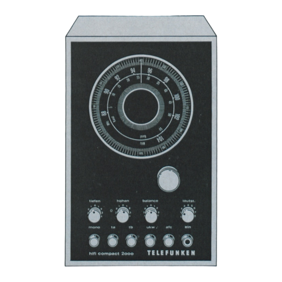 Telefunken Steuergerät hifi compact 2000 Bedienungsanleitung