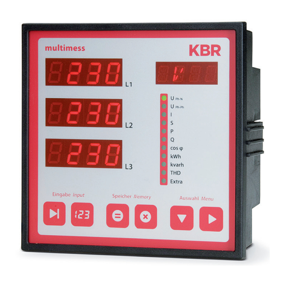 KBR multimess F144-2-LED-ESMS 4 Serie Bedienungsanleitung, Technische Parameter