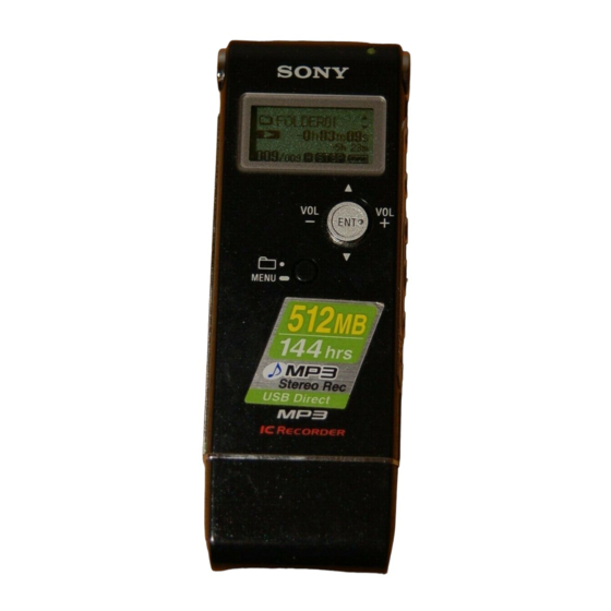 Sony ICD-UX60 Kurzanleitung
